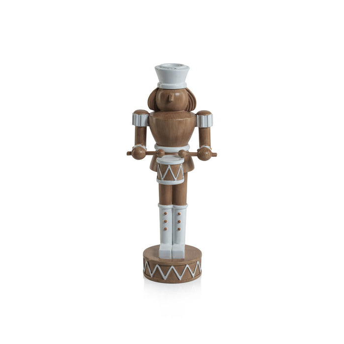 Nutcracker Taper Holder - Brown - Christmas Decor by Carlyle Avenue