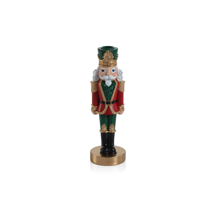 Nutcracker Taper Holder - Red & Green - Candle Holders by Carlyle Avenue
