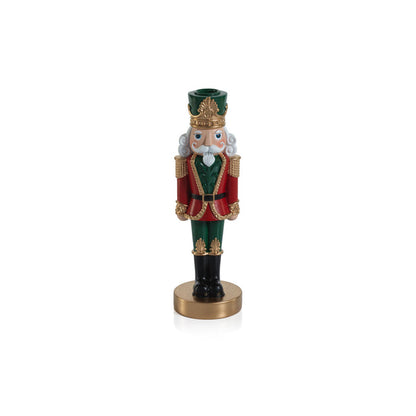 Nutcracker Taper Holder - Red & Green - Candle Holders by Carlyle Avenue