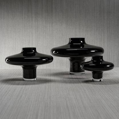 Onyx Opal Handmade Black Glass Vase - Vases by Carlyle Avenue