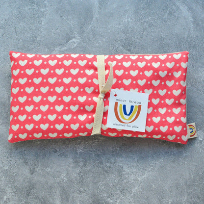Pink and White Hearts Weighted Eye Pillow