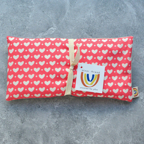 Pink and White Hearts Weighted Eye Pillow