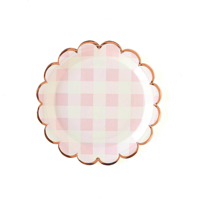 Pink Buffalo Plaid Scallop Plates