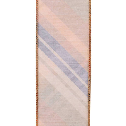 Plaid Diagonal Tierra Wired Edge, Rust, 2-1/2 In, 10 Yards