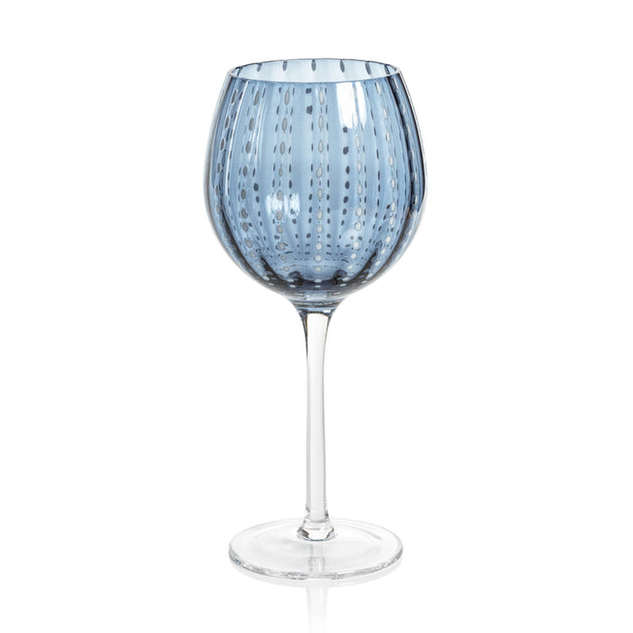 Portofino White Dot Glassware - Navy Blue - Drinkware by Carlyle Avenue