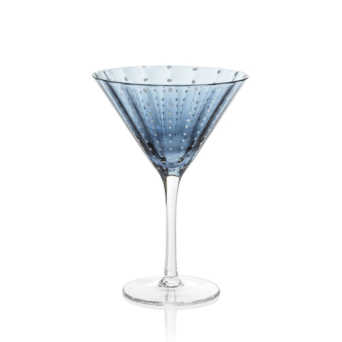 Portofino White Dot Glassware - Navy Blue - Drinkware by Carlyle Avenue