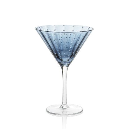 Portofino White Dot Glassware - Navy Blue - Drinkware by Carlyle Avenue