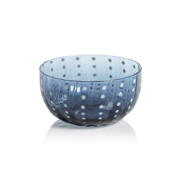 Portofino White Dot Glassware - Navy Blue - Drinkware by Carlyle Avenue