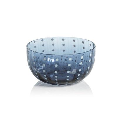 Portofino White Dot Glassware - Navy Blue - Drinkware by Carlyle Avenue