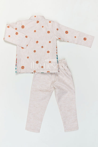 Printed Jacket Set for Boys for Family Outings and Everyday Ethnic Wear