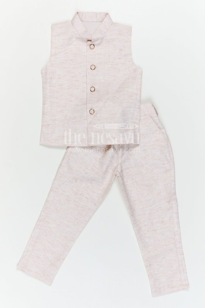 Printed Jacket Set for Boys for Family Outings and Everyday Ethnic Wear