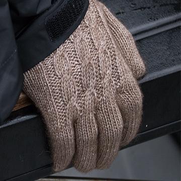 Ladies Cabled Gloves - Bison/Silk blend Bison Gear The Buffalo Wool Co.