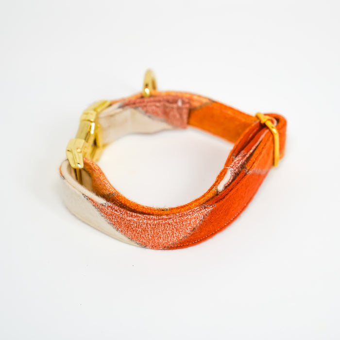Pumpkin Spice Flannel Dog Collar