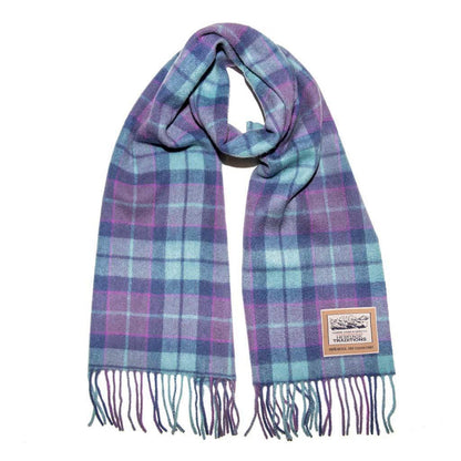 Pale blue check (Ferguson) Purple, Tan, and white check Tartan Scarf
