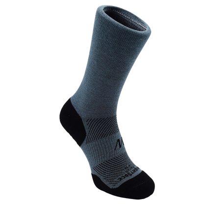 Racer style, Crew height, Dark Grey sock with Black accents.