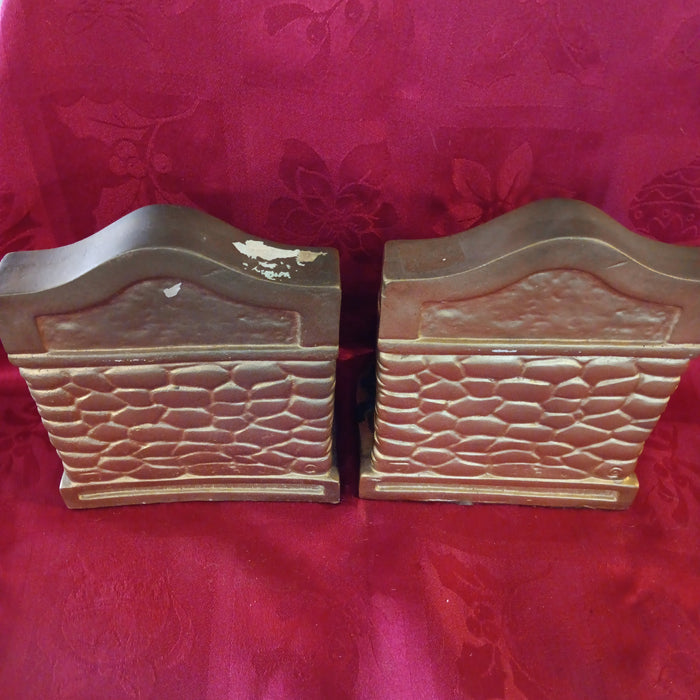 Reading Grandfather and Dog Ceramic Pair of Bookends-Jantiques LLC.