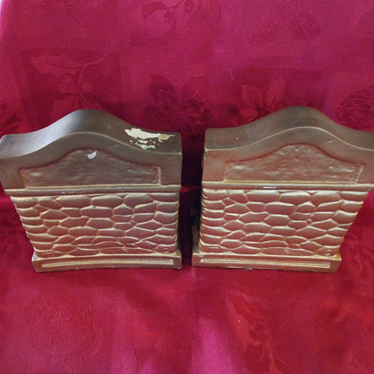 Reading Grandfather and Dog Ceramic Pair of Bookends-Jantiques LLC.