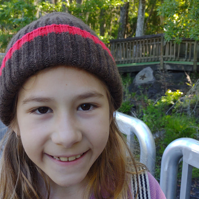 Red dog bison kids beanie