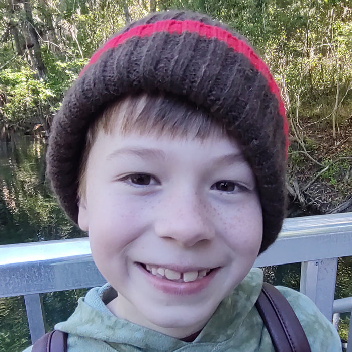 Red dog bison kids beanie