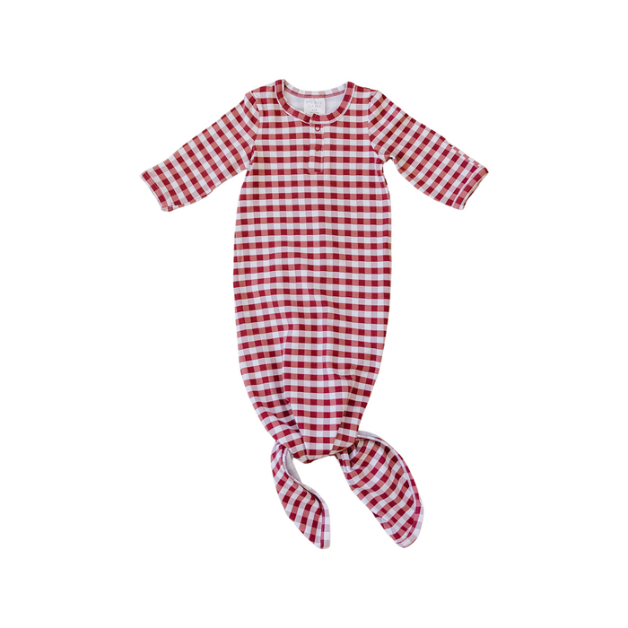 Red Gingham Knot Gown