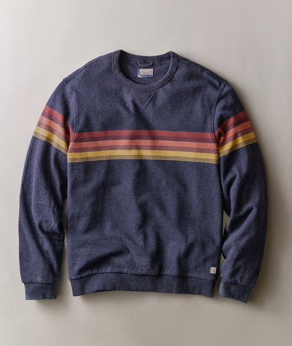 Relaxed Cloud 9 Fleece Crewneck - Navy Sunset Stripe