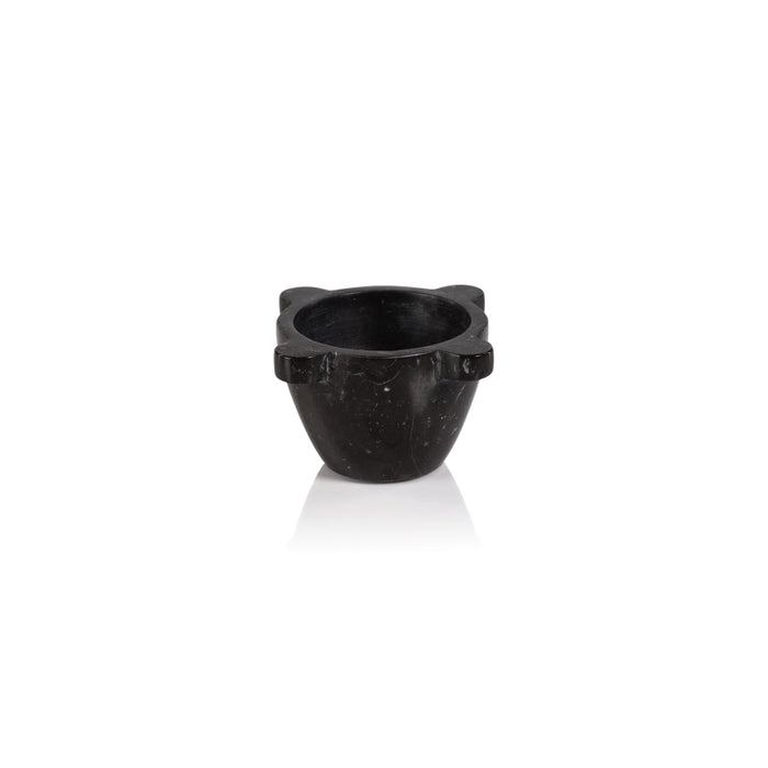 Roma Marble Mortar / Condiment Bowl - Black - Bowls by Carlyle Avenue
