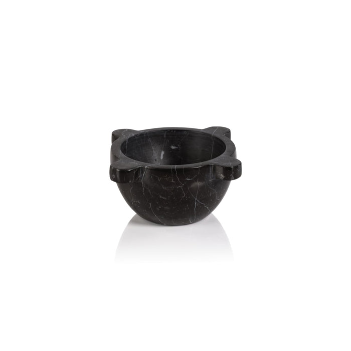 Roma Marble Mortar / Condiment Bowl - Black - Bowls by Carlyle Avenue
