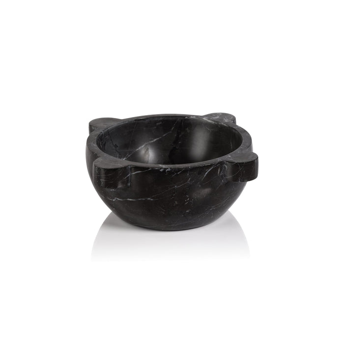 Roma Marble Mortar / Condiment Bowl - Black - Bowls by Carlyle Avenue