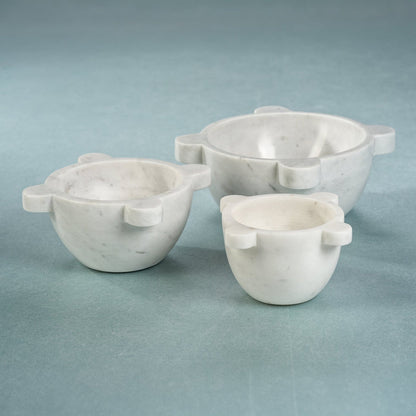 Roma Marble Mortar / Condiment Bowl - White - Bowls by Carlyle Avenue