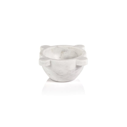Roma Marble Mortar / Condiment Bowl - White - Bowls by Carlyle Avenue