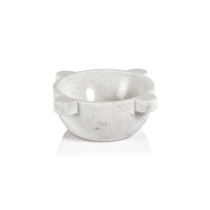 Roma Marble Mortar / Condiment Bowl - White - Bowls by Carlyle Avenue
