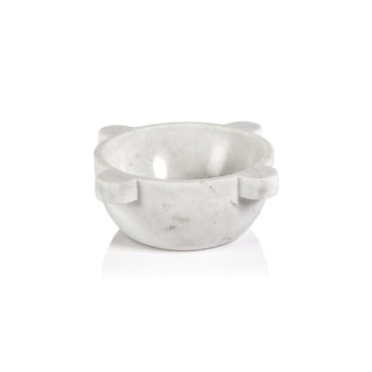 Roma Marble Mortar / Condiment Bowl - White - Bowls by Carlyle Avenue