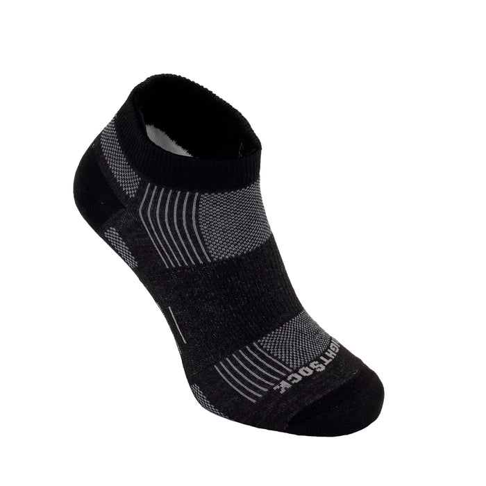 Run, Lo Quarter, Black Marl socks.