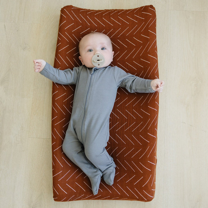 Rust Mudcloth Changing Pad Cover