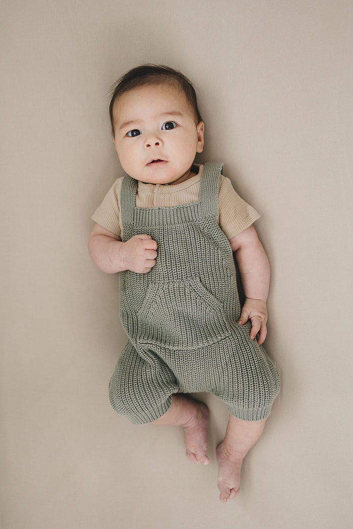 Sage Pocket Knit Overalls ** Manufacture Error