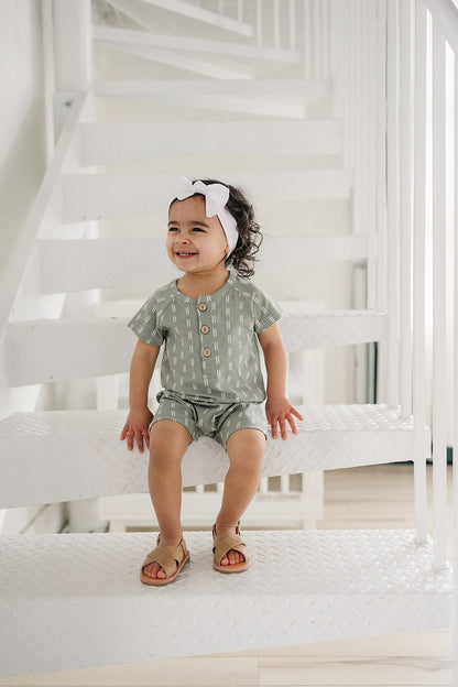 Sage Strokes Summer Romper