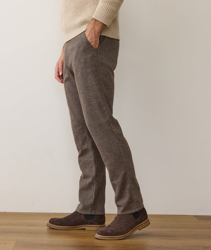 Saturday Houndstooth Chino Slim Straight - Dark Taupe