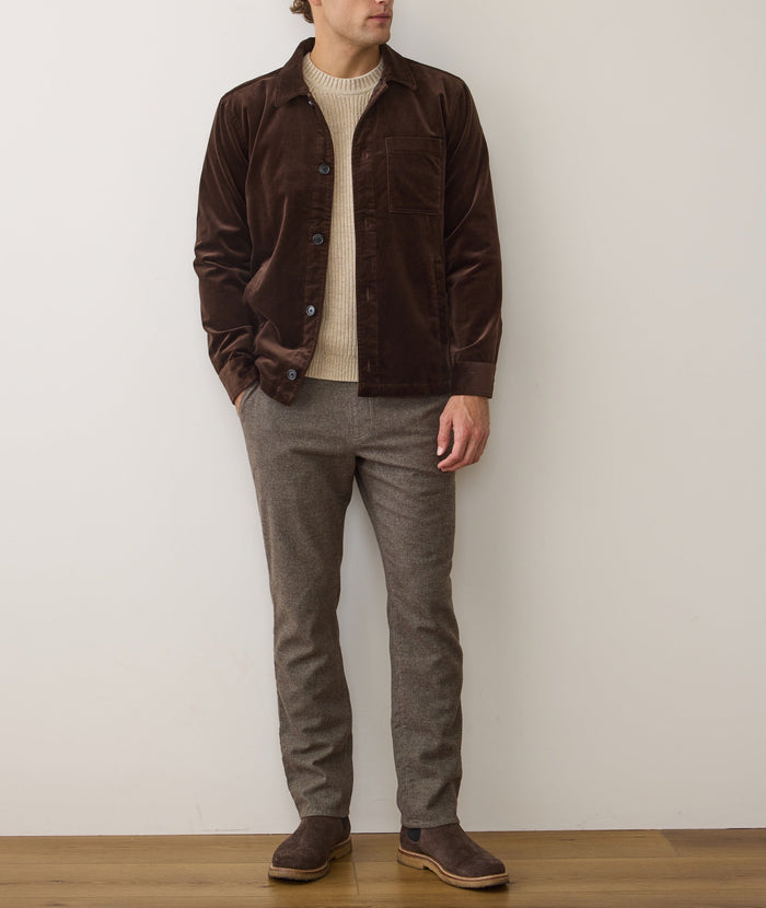 Saturday Houndstooth Chino Slim Straight - Dark Taupe