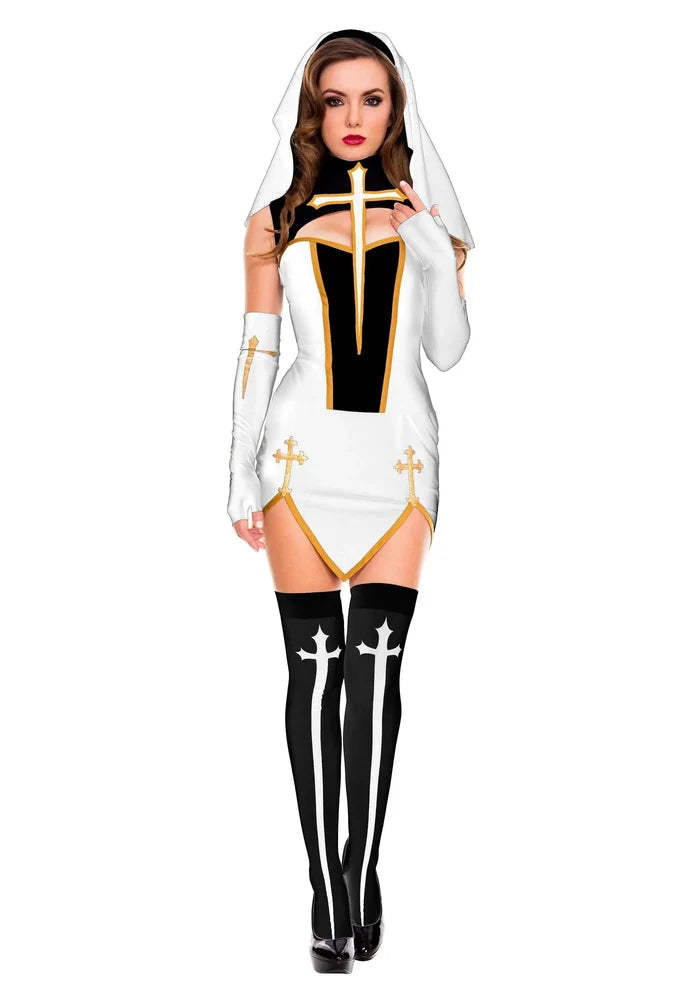 Sexy Priest Costume - White / S