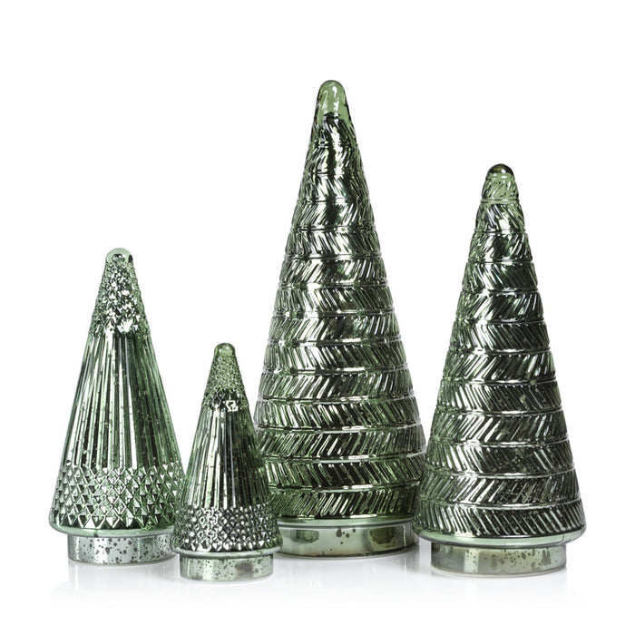 Siberian Antique Glass LED Tree - Green - Seasonal & Holiday Decorations by Carlyle Avenue