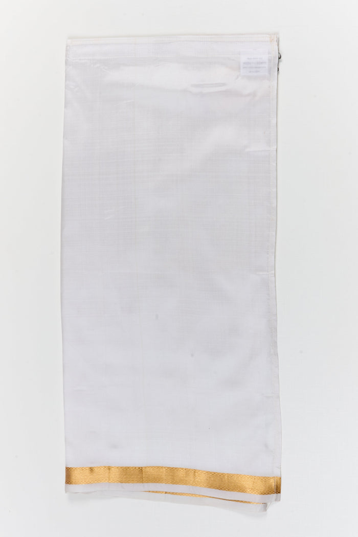 The Nesavu Pure Silk Vesti Silk Dhoti Outfit for Boys for School Ethnic Day and Functions Nesavu 24 (5Y) / White / Pure Silk D085B-24 Nesavu silk dhoti outfit for boys – perfect ethnic day dress for school functions and cultural events