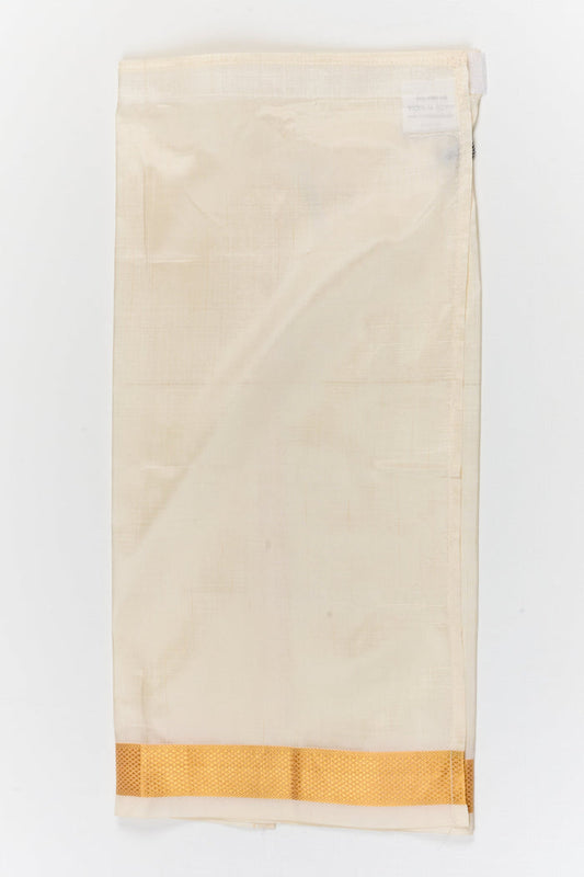 The Nesavu Pure Silk Vesti Silk Dhoti Style Outfit for Kids for Weddings and Festive Functions Nesavu 18 (2Y) / Cream / Pure Silk D081B-18 Nesavu silk dhoti style outfit for kids – traditional wear for weddings, festivals, and cultural functions