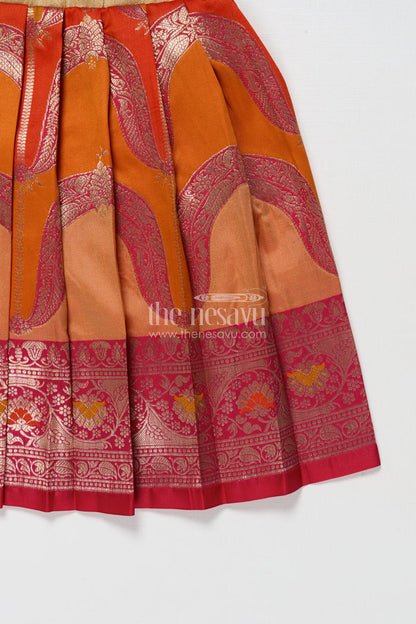 The Nesavu Silk Frock Silk Frock for Baby Girls for Traditional Occasions and Naming Ceremonies Nesavu Nesavu baby girl silk frock with raw silk yoke and zari border – ideal for naming ceremonies and temple events