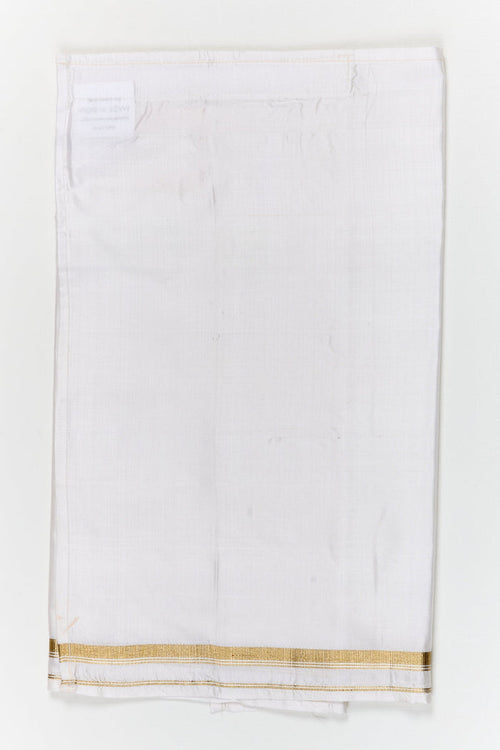The Nesavu Boys Vesti Silk Vesti for Boys Wedding Wear and Traditional Occasions Nesavu 14 (6M) / White / Silk D049B-14 Nesavu boys silk vesti with zari detailing – perfect for weddings and festive occasions