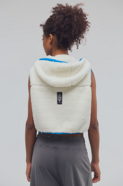 Sky High Fleece Vest in Cream Powerline