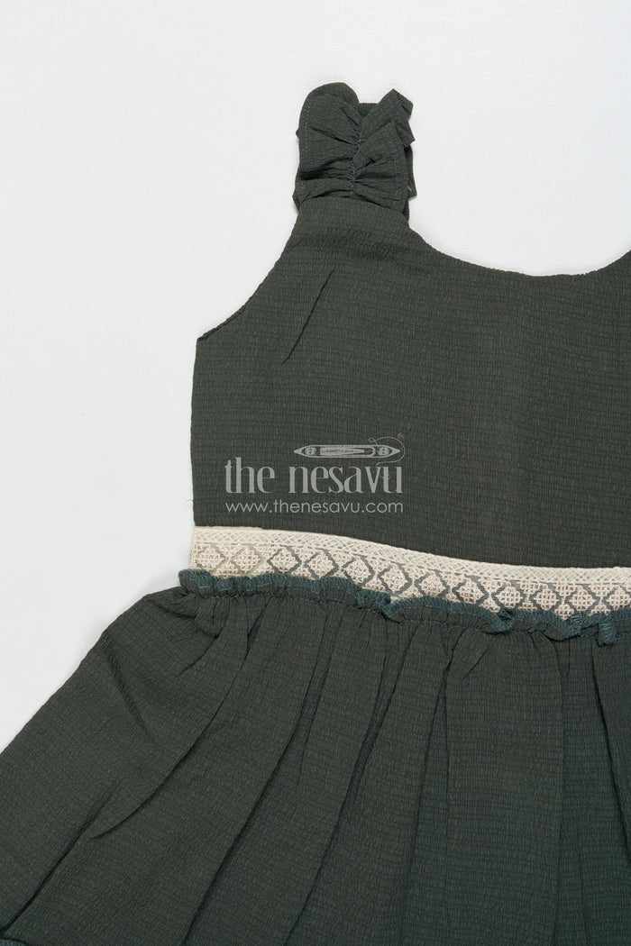 The Nesavu Girls Cotton Frock Sleeveless Baby Girl Frock in Modal Silk for Everyday Ethnic Style Nesavu Nesavu sleeveless modal silk frock for baby girls with digital print for casual festive wear