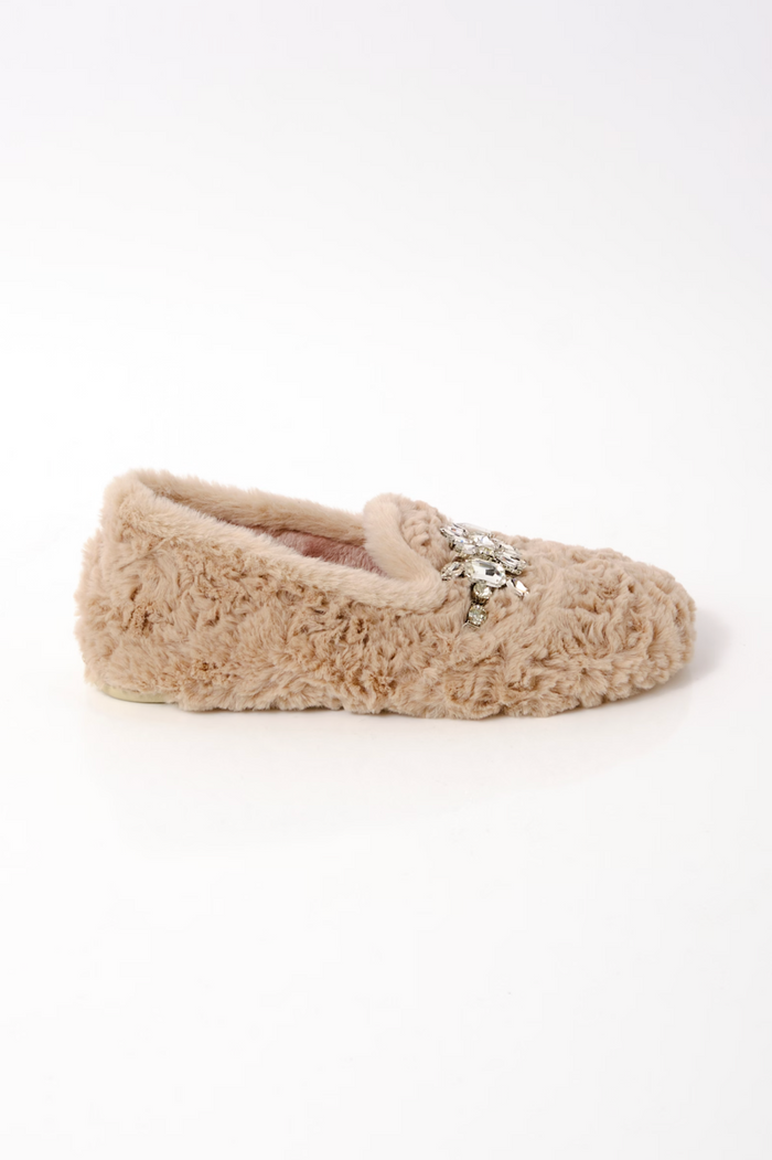 Slumber Party Loafer Slipper in Parchment