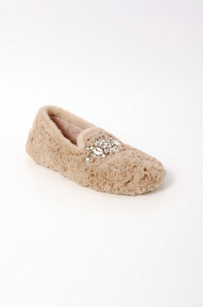 Slumber Party Loafer Slipper in Parchment