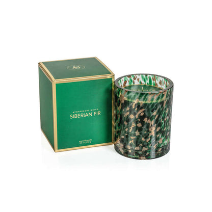 Spangled Glass Scented Candle - Green & Gold - Home Fragrance by Carlyle Avenue