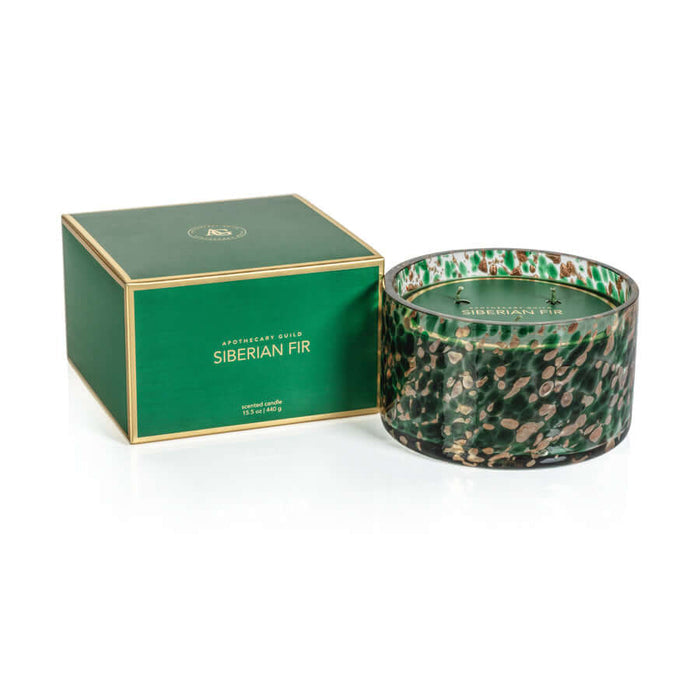 Spangled Glass Scented Candle - Green & Gold - Home Fragrance by Carlyle Avenue